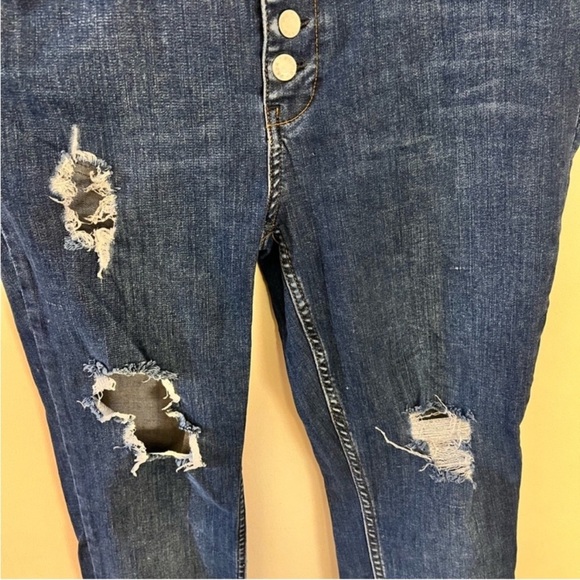 Free People Reagan Distressed Crop High-Rise Skinny Stretch Denim Jeans: 31 - Picture 7 of 11